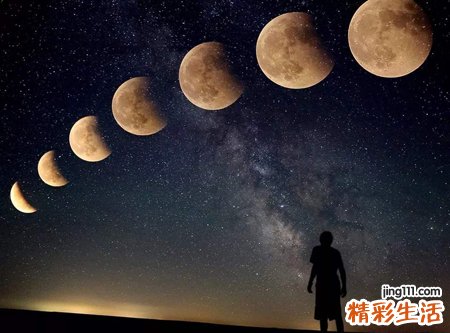 梦见梦幻迷蒙的月全食美景