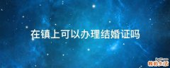 在镇上可以办理结婚证吗