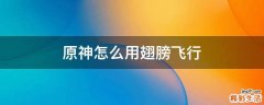原神怎么用翅膀飞行
