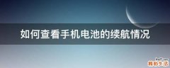 如何查看手机电池的续航情况