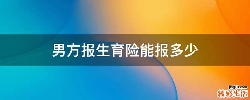 男方报生育险能报多少
