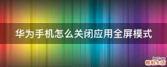 华为手机怎么关闭应用全屏模式