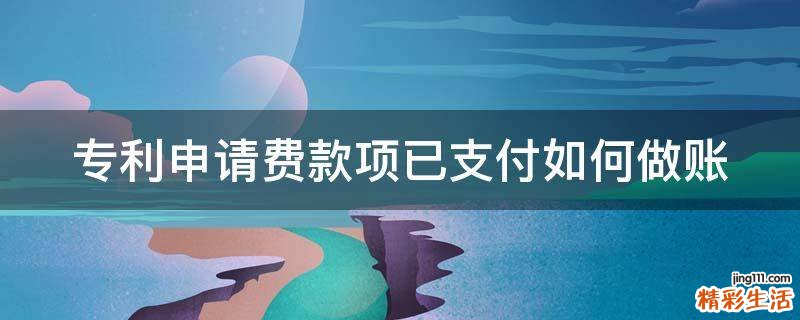 专利申请费款项已支付如何做账