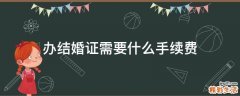 办结婚证需要什么手续费