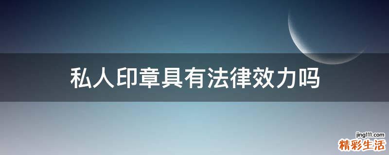 私人印章具有法律效力吗