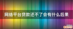 网络平台贷款还不了会有什么后果