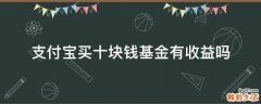 支付宝买十块钱基金有收益吗