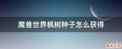魔兽世界枫树种子怎么获得