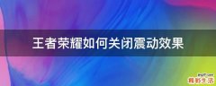 王者荣耀如何关闭震动效果