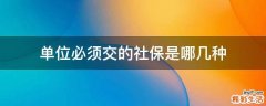 单位必须交的社保是哪几种