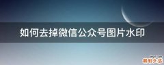 如何去掉微信公众号图片水印