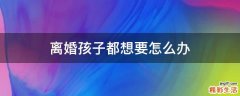 离婚孩子都想要怎么办
