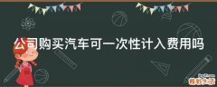 公司购买汽车可一次性计入费用吗