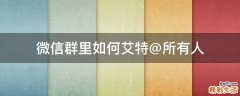微信群里如何艾特@所有人