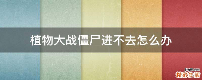 植物大战僵尸进不去怎么办