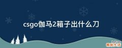 csgo伽马2箱子出什么刀