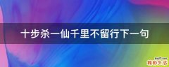 十步杀一仙千里不留行下一句