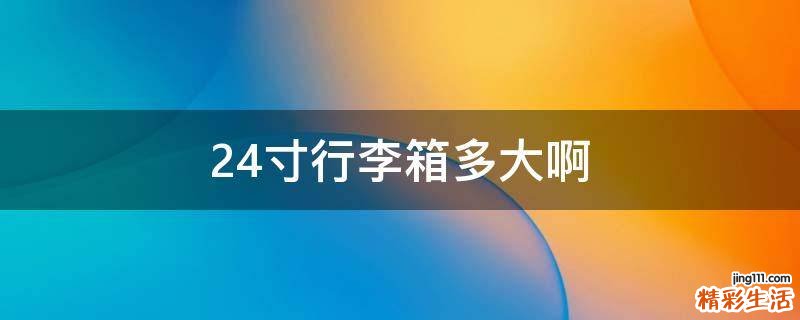 24寸行李箱多大啊