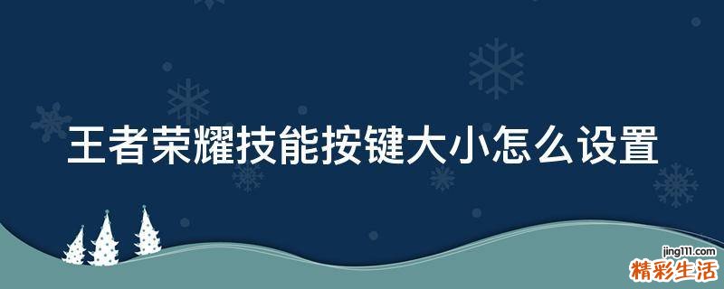王者荣耀技能按键大小怎么设置