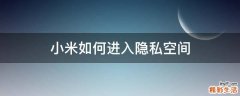 小米如何进入隐私空间