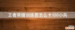 王者荣耀训练营怎么卡100小兵