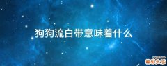 狗狗流白带意味着什么