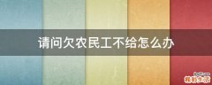 请问欠农民工不给怎么办