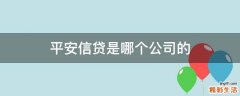 平安信贷是哪个公司的