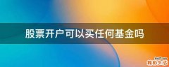 股票开户可以买任何基金吗