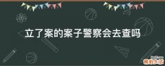 立了案的案子警察会去查吗