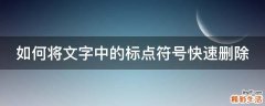 如何将文字中的标点符号快速删除