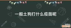 一般土狗打什么疫苗呢