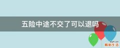五险中途不交了可以退吗