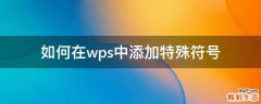 如何在wps中添加特殊符号