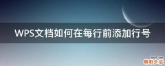 WPS文档如何在每行前添加行号