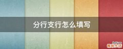 分行支行怎么填写