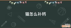 猫怎么补钙