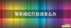 驾车闯红灯后该怎么办
