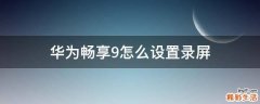 华为畅享9怎么设置录屏