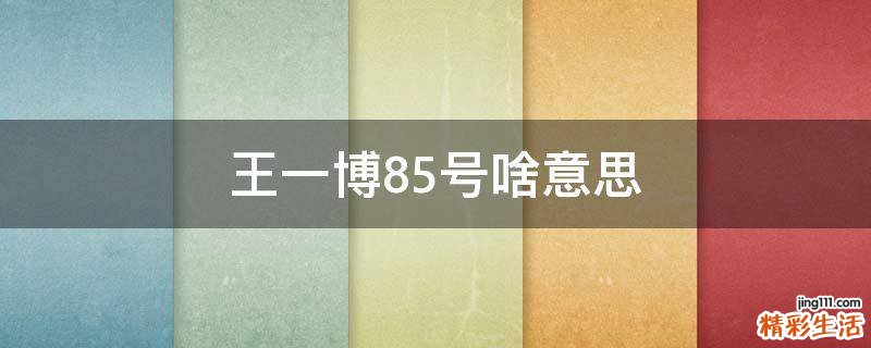 王一博85号啥意思