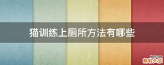猫训练上厕所方法有哪些