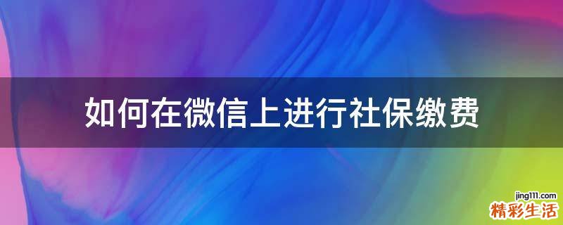 如何在微信上进行社保缴费