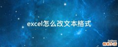 excel怎么改文本格式