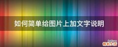 如何简单给图片上加文字说明