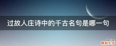 过故人庄诗中的千古名句是哪一句