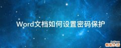 Word文档如何设置密码保护