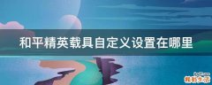 和平精英载具自定义设置在哪里