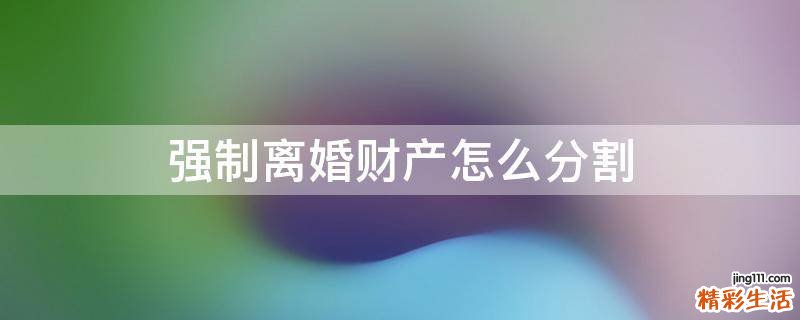 强制离婚财产怎么分割