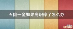 五险一金如果离职停了怎么办