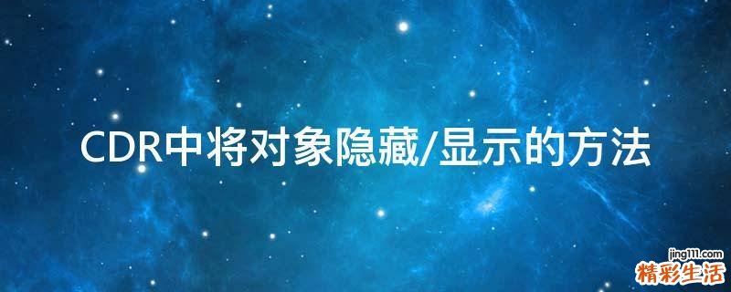 CDR中将对象隐藏/显示的方法